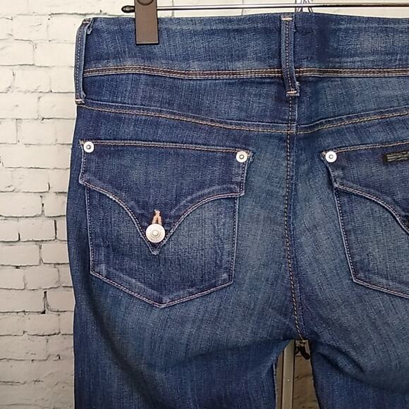 Hudson Collin Flap Waist Size 27 Dark Wash Distressed Skinny Jean - Picture 8 of 16